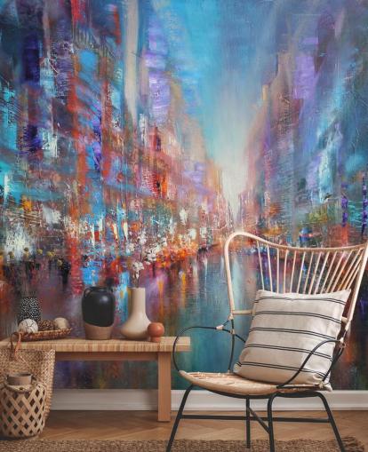 colourful abstract art of a city wallpaper colourful abstract art of a city wallpaper