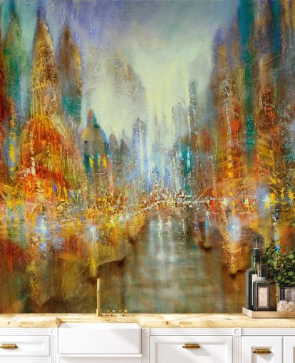 arte abstrata dourada e laranja de um papel de parede da cidade arte abstrata dourada e laranja de um papel de parede da cidade