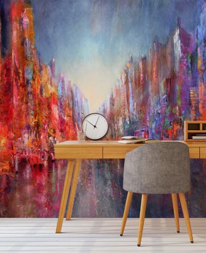 colourful abstract of city wallpaper colourful abstract of city wallpaper