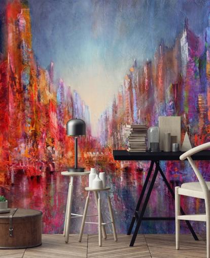 kleurrijk abstract van stadsbehang