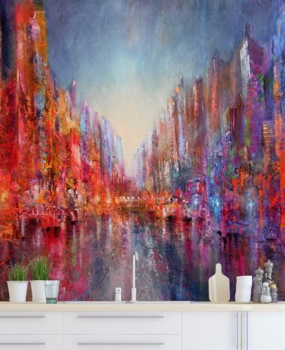 colourful abstract of city wallpaper colourful abstract of city wallpaper