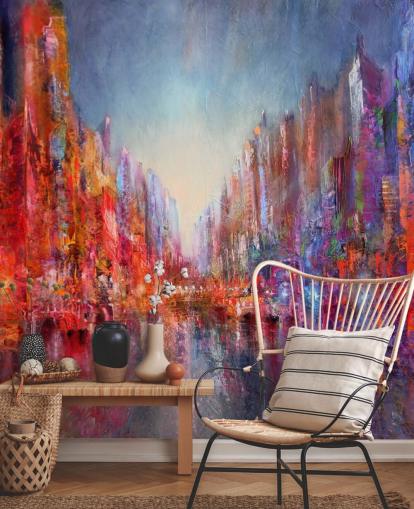 carta da parati colorata astratta della città