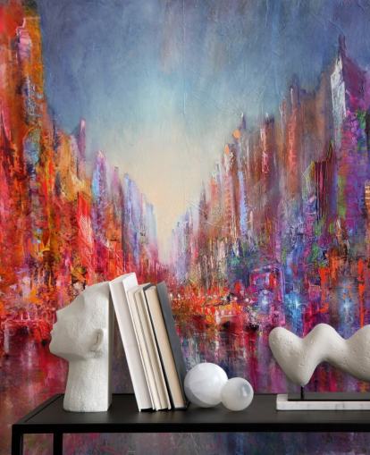 colourful abstract of city wallpaper colourful abstract of city wallpaper