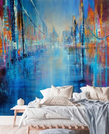 blue and orange abstract art of road wallpaper blue and orange abstract art of road wallpaper