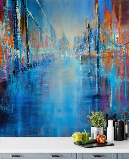 blue and orange abstract art of road wallpaper blue and orange abstract art of road wallpaper