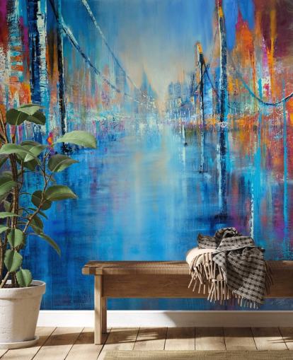 blue and orange abstract art of road wallpaper blue and orange abstract art of road wallpaper