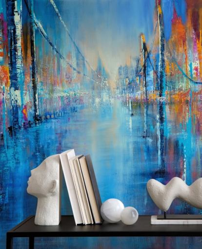 blue and orange abstract art of road wallpaper blue and orange abstract art of road wallpaper