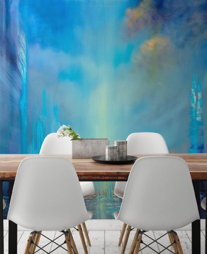 bblue kaupunki abstrakti tapetti