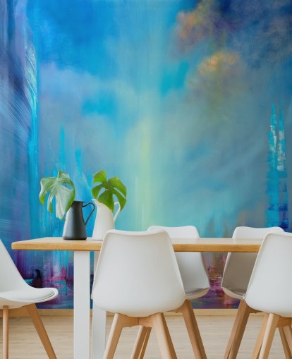 fondo de pantalla abstracto ciudad azul