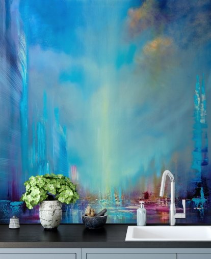 bblue city abstract wallpaper