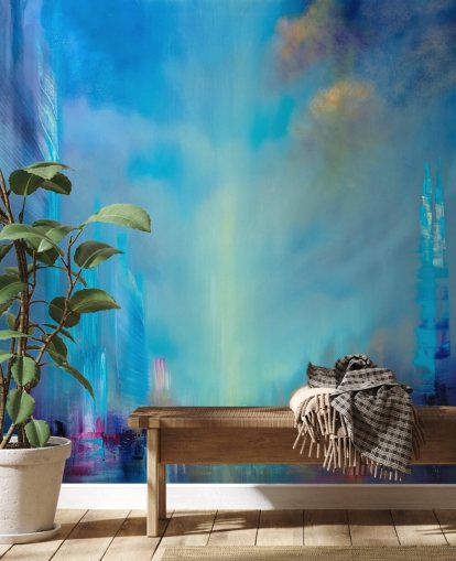 bblue city abstrakt tapet