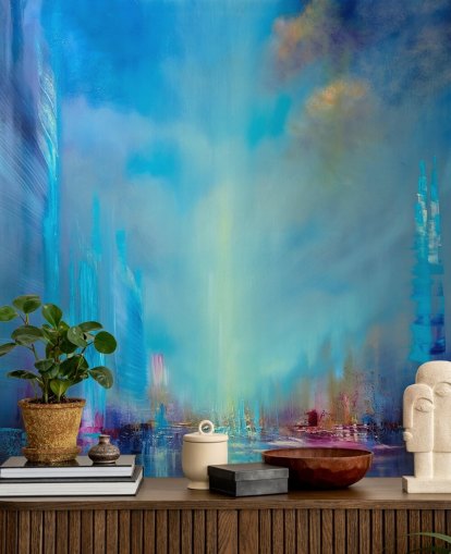 bblue city abstract wallpaper