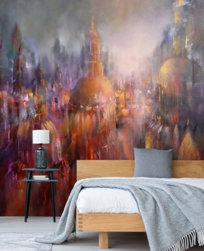 abstract colourful painting of cathedrals wallpaper abstract colourful painting of cathedrals wallpaper