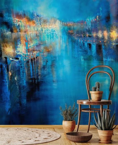 abstrakt kunst af en oversvømmelse tapet