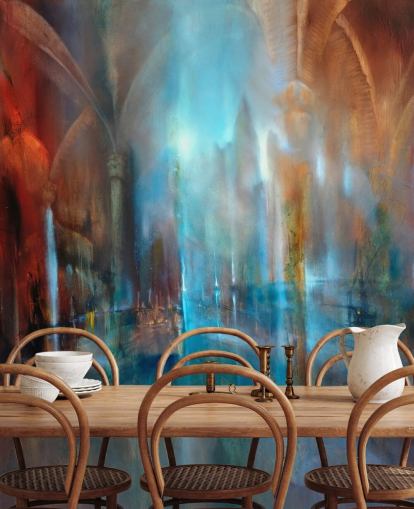 abstrakt kunst av byen og klosteret søyler tapet abstrakt kunst av byen og klosteret søyler tapet