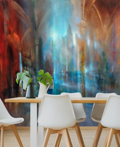 abstrakt kunst af byen og kloster søjler tapet abstrakt kunst af byen og kloster søjler tapet