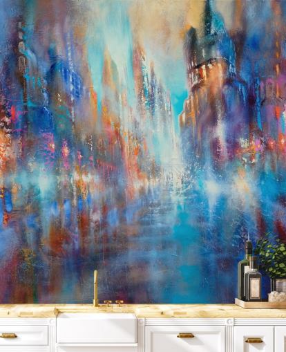 mural abstrato colorido da parede da rua da cidade