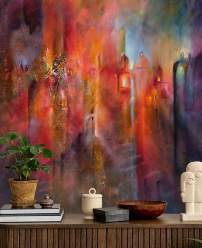 pink, red and purple misty town wallpaper pink, red and purple misty town wallpaper