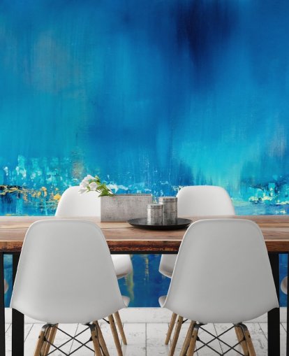 blue abstract city painting wallpaper