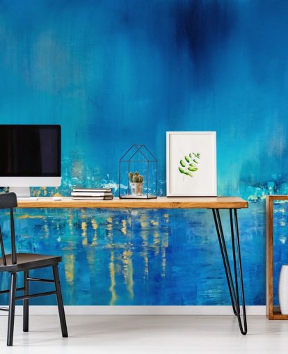 blue abstract city painting wallpaper blue abstract city painting wallpaper