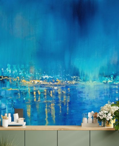 blue abstract city painting wallpaper blue abstract city painting wallpaper