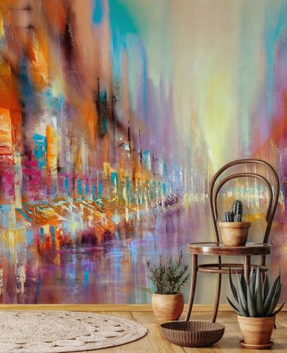 peinture abstraite colorée d'un papier peint de la ville