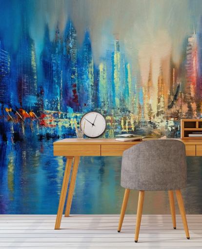 kleurrijk abstract stadsbehang