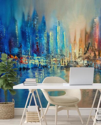 värikäs abstrakti kaupunki tapetti värikäs abstrakti kaupunki tapetti