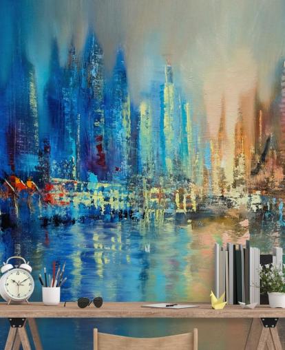 papel de parede colorido cidade abstrata papel de parede colorido cidade abstrata