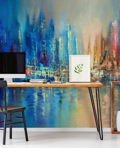 colourful abstract city wallpaper