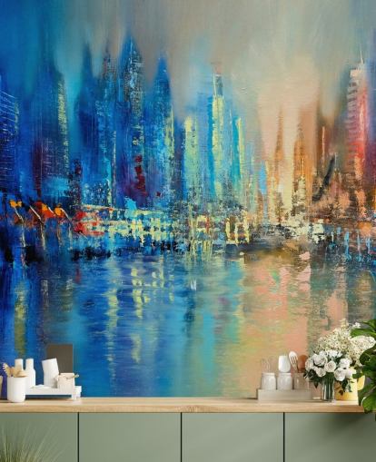 carta da parati colorata città astratta