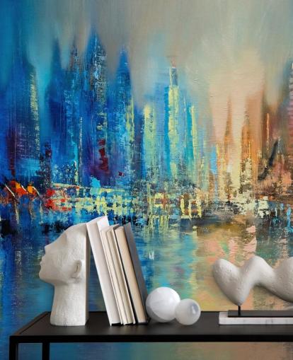 kleurrijk abstract stadsbehang kleurrijk abstract stadsbehang