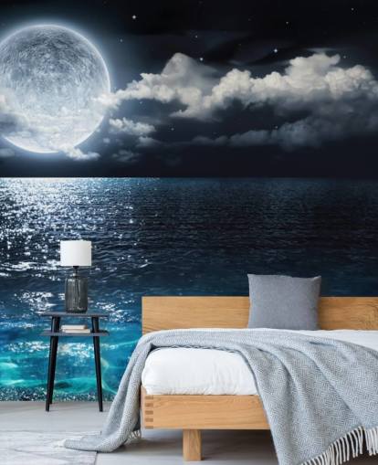 Månen og Ocean Baggrund