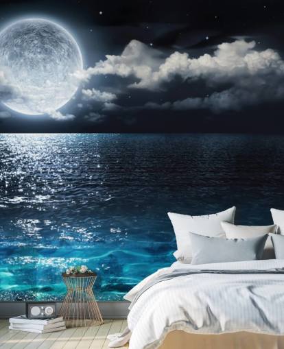 Carta da parati Luna e Oceano
