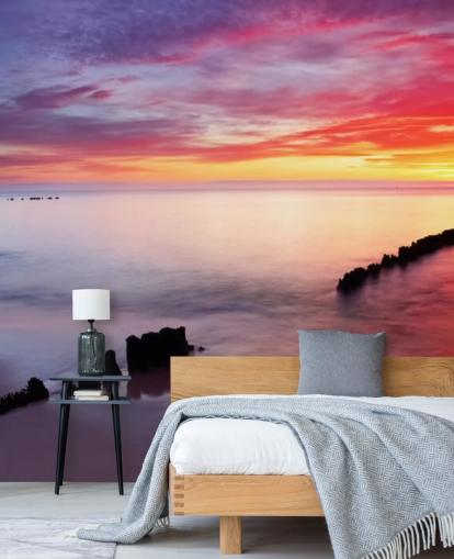 Pink and Purple Sunset Beach in Poland Wallpaper