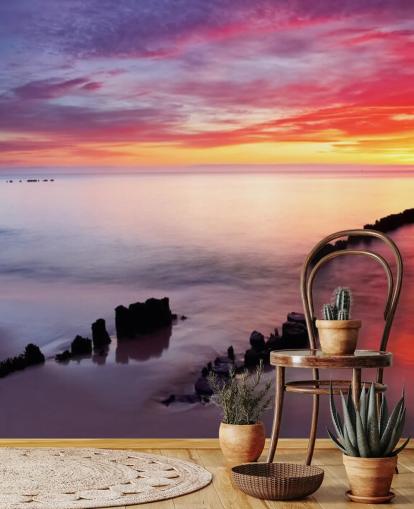 Pink and Purple Sunset Beach in Poland Wallpaper