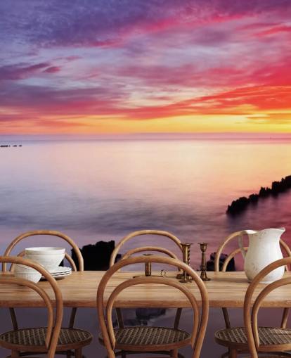 Papel de parede rosa e roxo Sunset Beach na Polônia