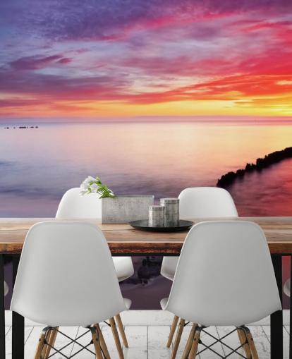 Pink and Purple Sunset Beach in Poland Wallpaper