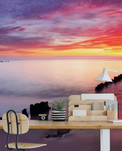 Pink and Purple Sunset Beach in Poland Wallpaper