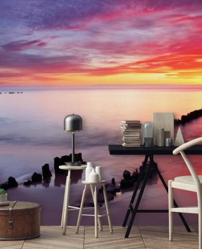 Pink and Purple Sunset Beach in Poland Wallpaper