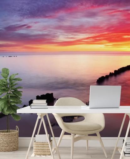 Pink and Purple Sunset Beach in Poland Wallpaper