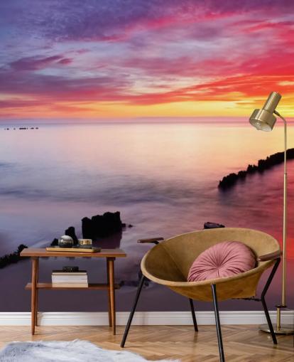 Fondo de pantalla de playa al atardecer rosa y morado en Polonia Fondo de pantalla de playa al atardecer rosa y morado en Polonia