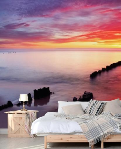 Pink and Purple Sunset Beach in Poland Wallpaper