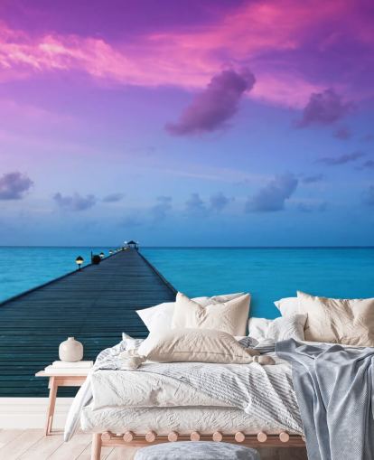 Carta da parati viola e rosa Sunset Sky by Beach Carta da parati viola e rosa Sunset Sky by Beach