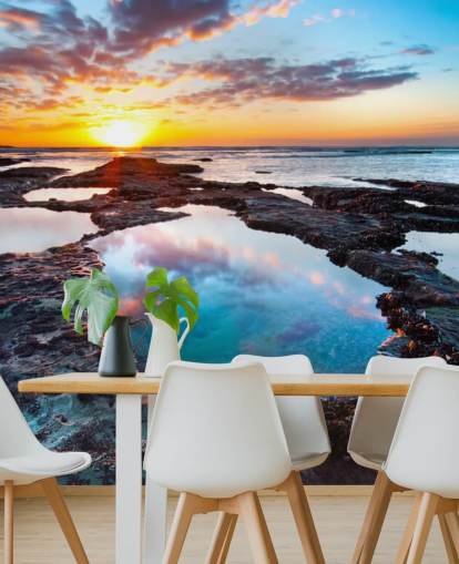 Rocky Beach Sunset Wallpaper