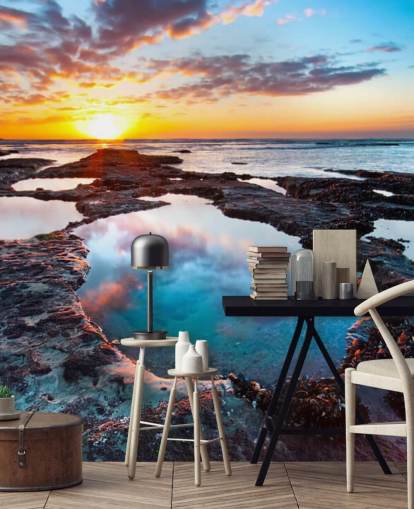 Papel de Parede Rocky Beach Sunset