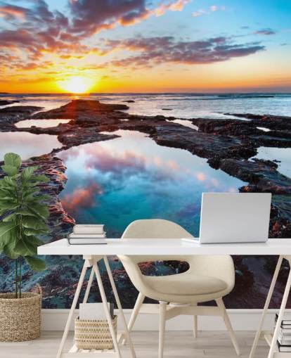 Papel de Parede Rocky Beach Sunset