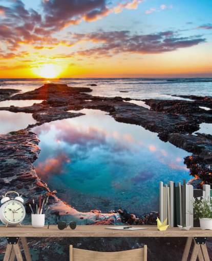 Papel de Parede Rocky Beach Sunset