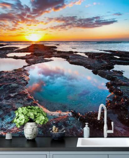 Fondo de pantalla Rocky Beach Sunset