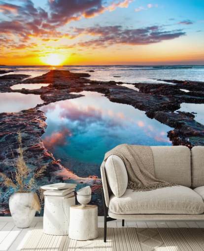 Rocky Beach Sunset Taustakuva Rocky Beach Sunset Taustakuva